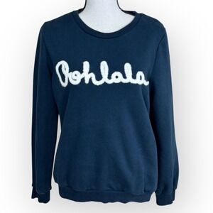 Jubylee Navy Blue OhLala Embroidered Sweatshirt Size S/M